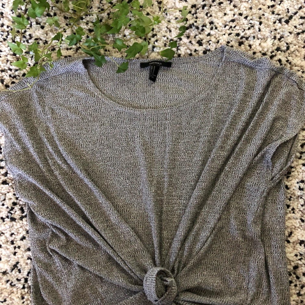 Gray knit oversized top
